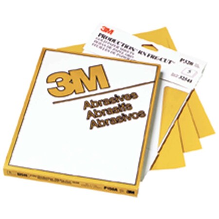 3M Gold Abrasive Sheet, 02544, P220 Grade, 9 In X 11 In 7000118283